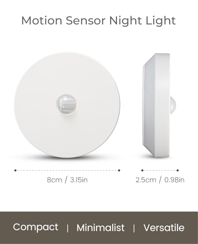 Rechargeable Motion Sensor Night Light, Magnetic Stick-On for Bathroom - size: 1 Pack