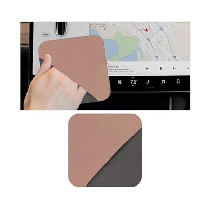 Car Screen Cleaner, Square Microfiber Vehicle Touchscreens Cleaning Cloth, Foldable Scratch-Free Auto Screen Cleaning Wipe, Universal Fit (Pink Gray) - color: Pink Gray
