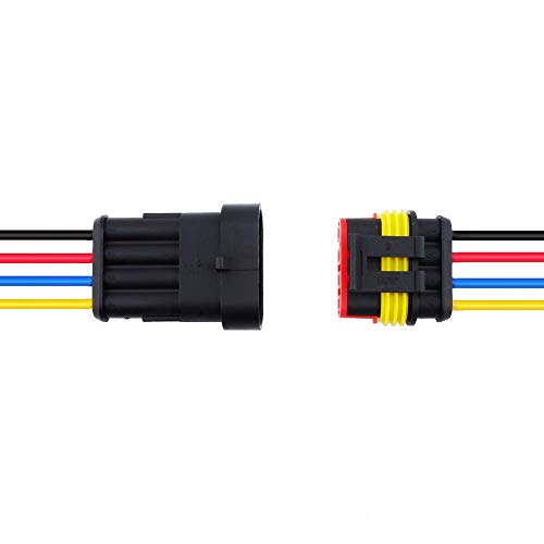 MUYI 4Pin Way 18AWG Waterproof Electrical Connector Wire Connectors-5 Kit - style: 4pin (5sets)