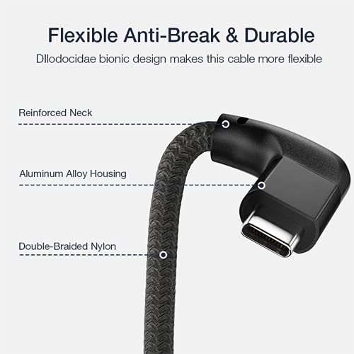 Right Angle USB C Extension Cable 1.6FT 2Pack, USB-C 3.2 Male to Female - color: BLACK, size: 1.6FT(2PACK)