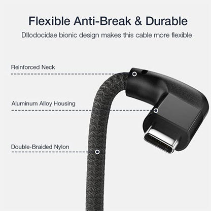 UseBean Right Angle USB C Extension Cable 6FT, USB-C Male to Female Cable - color: BLACK, size: 6FT