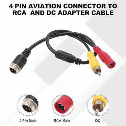 PATIKIL 4 Pin Aviation Male to RCA-Male Adapter DC-Female Cable 13.8"