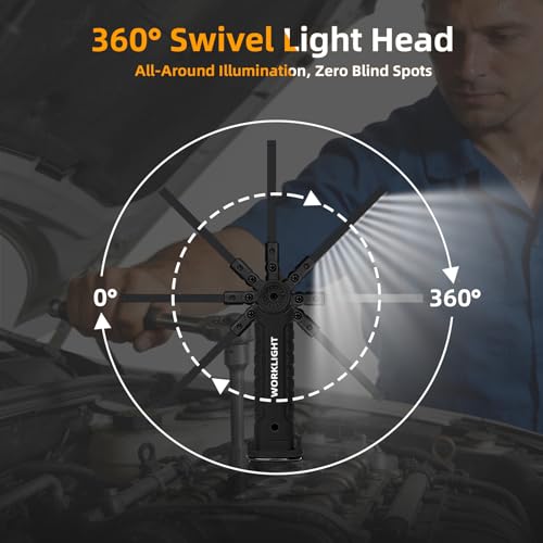 Tool Gifts for Men Him Dad Husband LED Rechargeable Work Light for Mechanic - color: Black