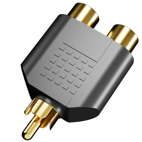 BERLAT RCA Splitter 6-Pack Gold Plated 1 Male 2 Female for TV DVD