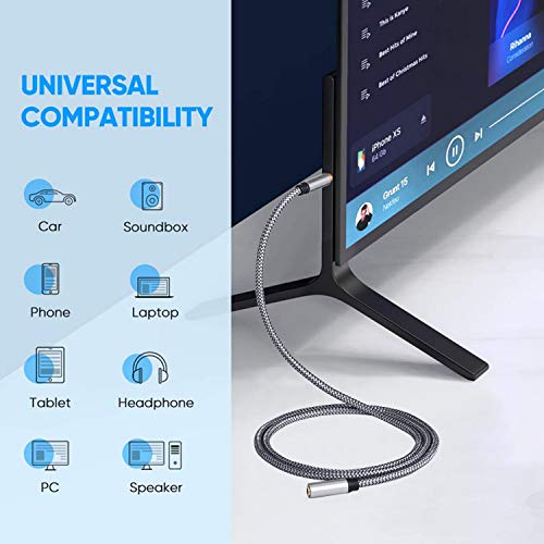 Tan QY 3.5mm Audio Extension Cable 1ft, Male to Female for Headphone - size: 1Ft/0.3M