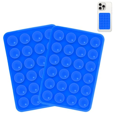 Giumel 2PCS Silicone Suction Phone Case Mount, Non Slip Suction Cup, Hands-Free Phone Accessories Holder for Selfies and Videos, Silicone Adhesive Stand Sticky for Cell Phone Dark Blue - color: Dark Blue