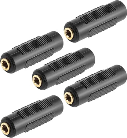 3.5mm to 3.5mm Stereo Jack Audio Adapter Female/Female Connectors,Gold Plated (5 Pack) - color: 5 Pack