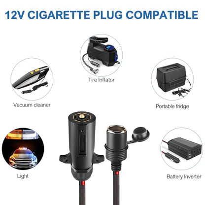 7 Pin to Cigarette Lighter Adapter,10AWG 7-Way Power Access Cable