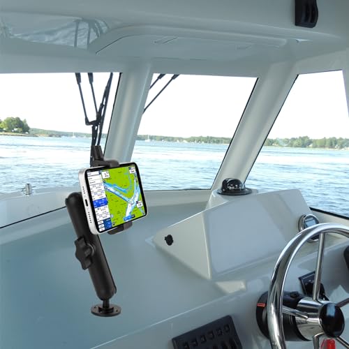 Mippko Wall Mount Phone Holder for Truck/Car/Boat/Wall/Desk,Compatible with 3.5~7.5 inch iPhone/Nexus/HTC/LG/Huawei/Smart Phones,360°Adjustment Aluminium Alloy Arm Drilling Base Mount