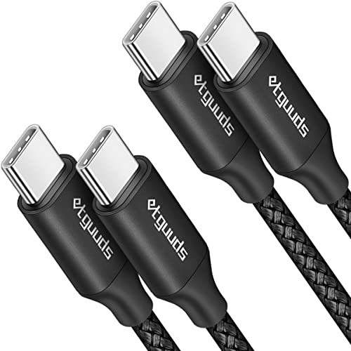 etguuds USB C to USB C Cable 6ft, 2-Pack 60W C to C Cable Fast Charging - color: Black, size: 6ft
