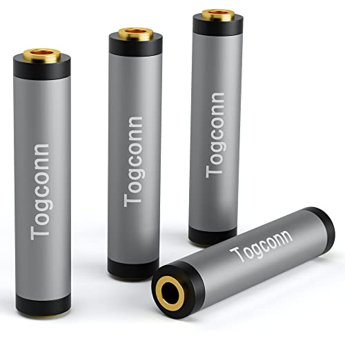 1/8 Inch 3.5mm TRS Auxiliary Audio Coupler 4 Pack,1/8" 3.5mm 3-Pole TRS Stereo Audio Jack Female to Female Gold-Plated Adapter AUX Extension Connector, Metal Shielded Housing, for Headphones, Speakers - color: 3.5mm TRS Female to Female Coupler, size: 4 P