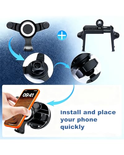 Car Phone Mount for Jeep Wrangler JL JLU & Gladiator JT (2018-2024), Dedicated Round Air Vent Cell Phone Holder, Fit for iPhone 17 16 15 14 13 Pro Max & Samsung