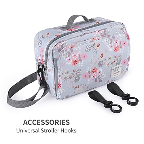 GOGOSO Baby Stroller Organizer Bag with Insulated Pocket, Universal Fit Most Strollers, Space for Diapers, Wipes & Toys, Flowers - color: flower