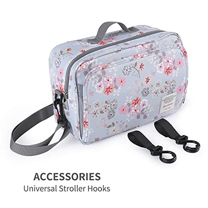 GOGOSO Baby Stroller Organizer Bag with Insulated Pocket, Universal Fit Most Strollers, Space for Diapers, Wipes & Toys, Flowers - color: flower