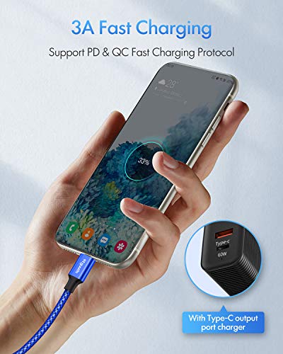 etguuds USB C to USB C Cable 6.6ft, 2-Pack 60W C to C Cable Fast Charging - color: Blue, size: 6.6ft