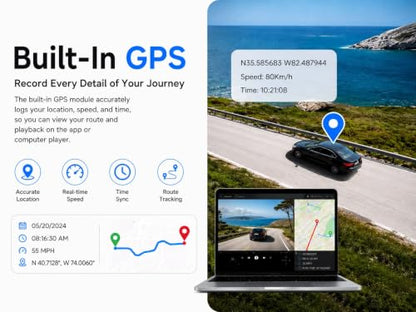 A11 4K Front + 2K Rear Dash Cam, 256GB microSD Included, Dash Camera with STARVIS Sensor, 5GHz WiFi, GPS, ADAS, HDR Night Vision, 24/7 Parking Monitor (Hardwire Kit Included), 3.4” IPS Screen