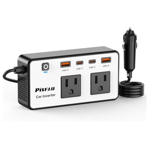 PiSFAU 300W Car Power Inverter DC 12V to 110V AC Car Plug Adapter Outlet