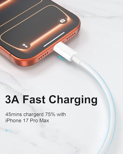 6inch USB A to USB C Fast Charging Cord Short, 3Pack for iPhone 17/ 16/ 15 - size: 0.5 Foot