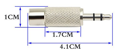 RCA to 3.5MM Audio Adapter Metal 3.5mm (1/8 Inch) Stereo Plug Male to RCA Female Jack Adaptor Connector(Silver)(5 Packs, 3-Pole) - color: 5 Packs, 3-Pole