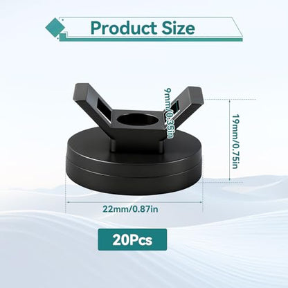 2026 Upgraded Magnetic Zip Tie Mount Base 20PCS with Zip Ties, Rubber Coated 22mm Cable Clips, 7.7lb Strong Magnet Wire Holder, Heavy Duty Cable Management for Car, Home, Office, Workshop