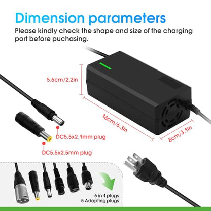 58.8V 3A Charger with 6-in-1 Plug for 52V Lithium Battery Such as Car Truck Lawn Mower Boat Marine Batteries (58.8V3A-(6-in-1 Plug))