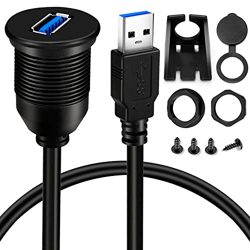 Single Port USB 3.0 Male to Female AUX Car Mount Flush Cable 6ft - size: 6ft