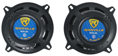 Audiosavings BV6860BH Bundle: 160-Watt Digital Media Bluetooth Receiver, AM/FM, Mobile Home RV Stereo, Pair RV5.3A 5.25" 3-Way Car Speakers 600W peak/100W RMS, CEA Rated, 2-Items