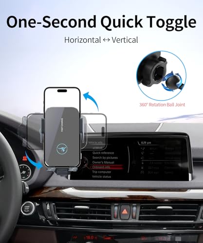 Wireless Charger Car Phone Holder for BMW X5/X6 2014-2018, 10.2"Screen Clip