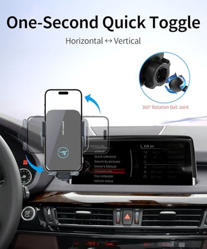 Wireless Charger Car Phone Holder for BMW X5/X6 2014-2018, 10.2"Screen Clip