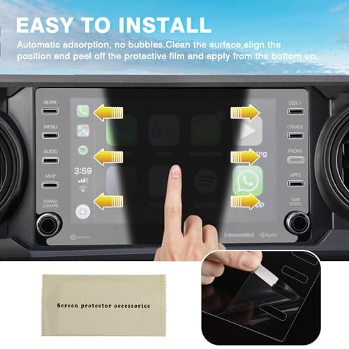 Karltys [Upgrade 2 Pack Screen Protector for 2020-2023 Toyota Tacoma 8 Inch [No Glare & Fingerprint] for Models SR5/Trail/TRD/Limited Touchscreen, 9H Tempered Glass Navigation Screen Cover - size: 8"Toyota Tacoma 2020-2023