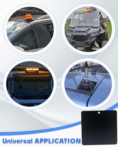 Aluminum Roof Self-Adhesive Magnetic Mount Pads|Self-Adhesive Steel Plate Enable Magnet LED Light Bar/Pod Light/Beacon/Spotlight/Radio on Aluminum Truck/SUV/RV Roof| Powder-Coated Quick Install -2 PCS - size: 2 Pack