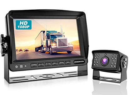 Fookoo HD 1080P Wired Backup Camera System: 7" Monitor + Rear View Camera - color: Black, size: 7 inches 1-camera
