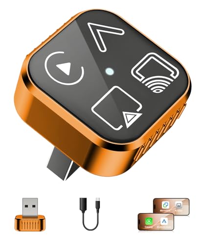 4-in-1 Mini Wireless CarPlay & Android Auto Adapter Support AirPlay/MirrorLink, Convert Wired to Wireless, Auto-Connect for Daily Commute, 5.8GHz Stable Connection, Plug & Play Dongle, Orange - size: 4 IN 1, Orange(Support Mirrorlink)