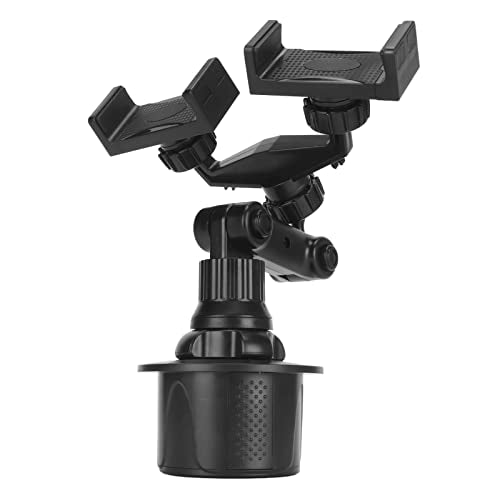 Yosoo Health Gear Dual Phone Holder Car Cup Slot Phone Holder Bracket, 360 Degree Rotation Adjustable Car Phone Holder Cup Holder Phone Mount for 3 to 7 in Size Phones, Cell Phone