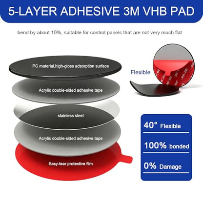 3PCS Dashboard Pad Mounting Disk for Suction Cup Phone Mount, 3.2 Inch 82mm Car Ultra Sticky Base, Round Heat-Resistant Magnetic Pad Replacement for GPS, Sat Nav, Tablet, Cellphone Bracket