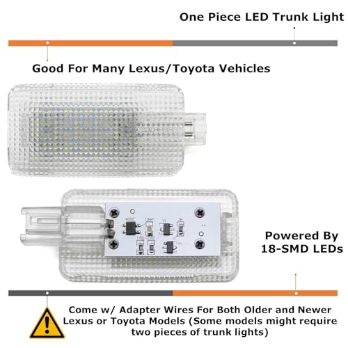 iJDMTOY Super Bright 2W High Power Aqua Ice Blue Full LED Trunk Cargo Area Light Assembly Compatible With Lexus, Compatible With Toyota, Powered by 20-SMD LED Diodes - style: Aqua