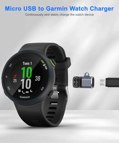 Watch Charging Adapter, AIYEEN Micro USB Female to Male Adapter Charging Port Compatible with Garmin Fenix 7/7S/7X/6/6X/6S, etc., Micro USB Watch Charger with Anti-Lost Buckle