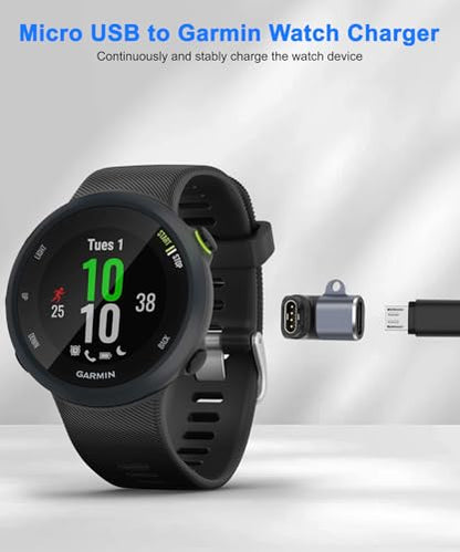 Watch Charging Adapter, AIYEEN Micro USB Female to Male Adapter Charging Port Compatible with Garmin Fenix 7/7S/7X/6/6X/6S, etc., Micro USB Watch Charger with Anti-Lost Buckle
