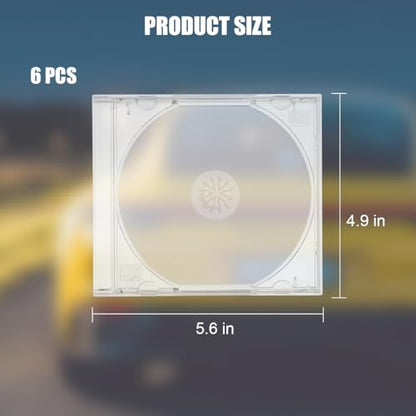 6PCS Car CD Jewel Case, Clear Vehicle CD Storage Box with Assembled Removable Tray, Automotive DVD Disc Cover Protection Replacement Accessories, Universal for SUV Truck Sedan (Transparent) - color: Transparent