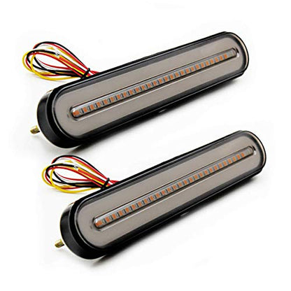 2 Pack 9" LED Trailer Tail Light Bar + Brake Stop +Turn Signal Lights Assembly Identification Red & Amber Sequential Strip Light Waterproof for Trailer Truck Pickup SUV RV 12V-24V - color: Standard