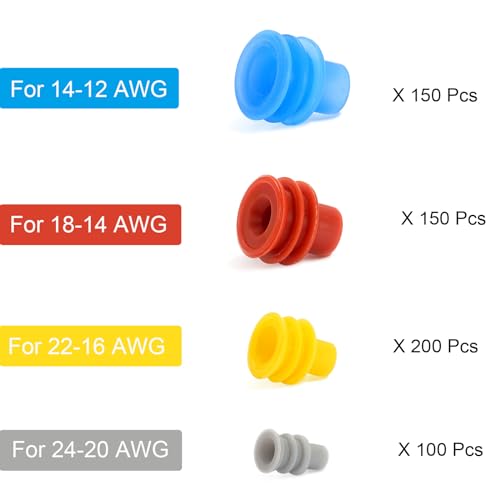 600Pcs Weather Pack Connector Wire Seals, Metric-Pack Seals, Cavity Plugs - color: 600pcs Wire Seals