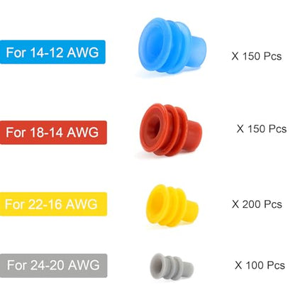 600Pcs Weather Pack Connector Wire Seals, Metric-Pack Seals, Cavity Plugs - color: 600pcs Wire Seals