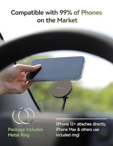 TPARTS Vacuum Suction Magnetic Phone Holder for Tesla Model Y/3/X/S - color: Mag safe Vacuum Wireless Charger