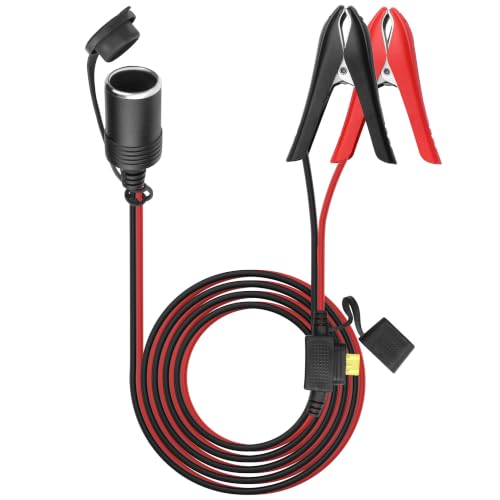Car Battery Clip to Cigarette Lighter Socket Adapter
