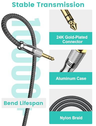 EMK 1/4" to 3.5mm Extension Cord for Headphone Guitar Amp 4Ft - size: 4 Feet, style: 1/4 inch Extension Cable