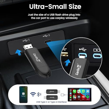 Carlinkit Wireless CarPlay Adapter MiNi SE for iPhone & Wired CarPlay Cars - color: Black
