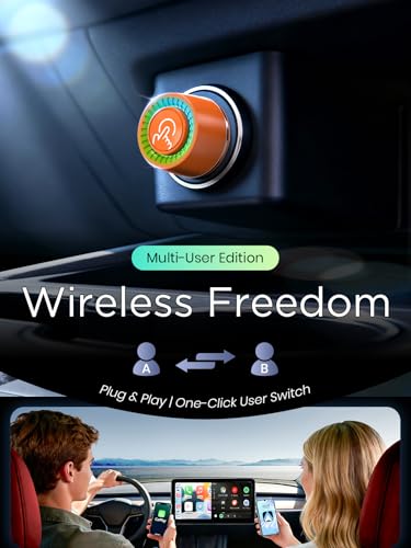 025 Mini Wireless CarPlay Adapter for iPhone & Android Auto, Easy to Use Bluetooth Dongle with Fast Stable Connection, Converts Wired to Wireless Car Play Adapter, for 2016+ Vehicles with USB-A/C