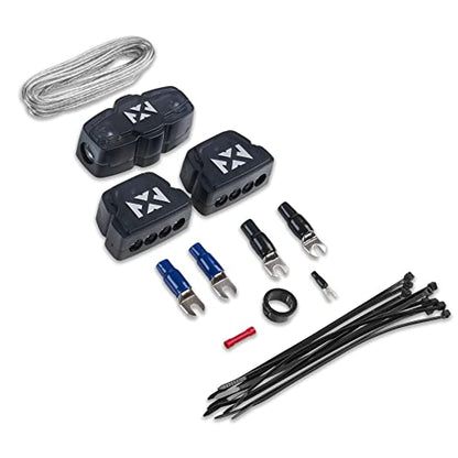 NVX True 1/0 Gauge AWG 100% OFC Dual Amplifier Wiring Kit Without RCA Cable - XAPK1D - size: 1/0 Gauge | Dual Amp Kit