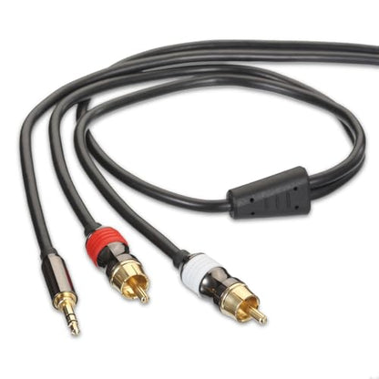 FosPower 3.5mm to RCA Cable (10FT), RCA Audio Cable 24K Gold Plated Male to Male Stereo Aux Cord [Left/Right] Y Splitter Adapter Step Down Design - size: 10 Feet