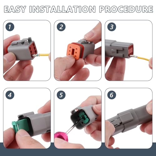 Newdeli 636PCS Deutsch Connector Kit 2 3 4 6 8 12 Pin DT Connectors with Deutsch Crimp Tool(14-20AWG) and Pin Removal Tool Size 16 Solid Contacts Waterproof Automotive Electrical Wire Connectors - size: DT Connector 636 Pcs Multi-Pin Kit